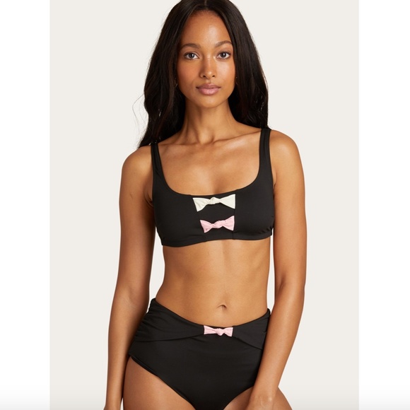 NWT Morgan Lane Zizi bikini top Noir Black